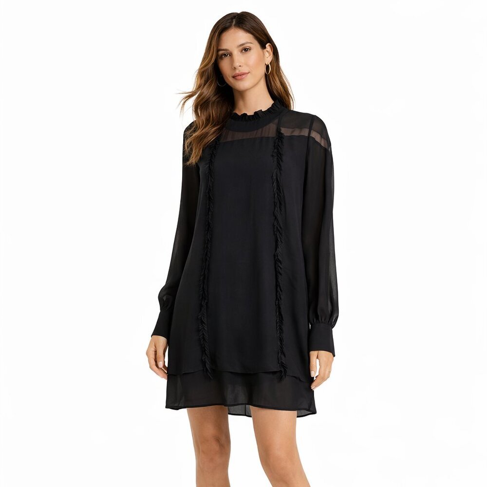 *3.1 Phillip Lim black chiffon silk mini dress size 0